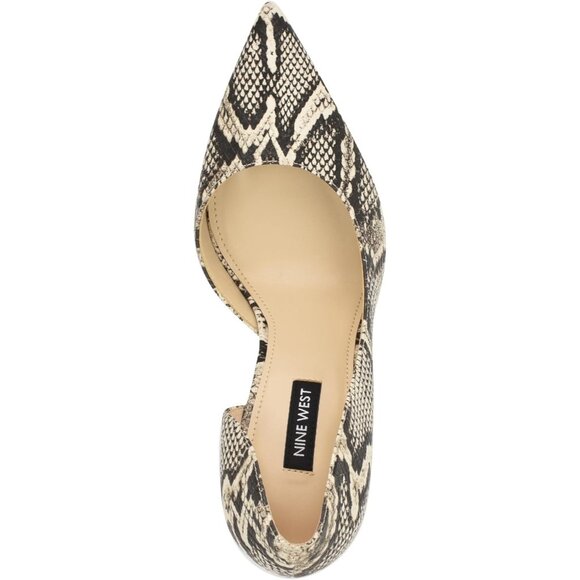 Nine West Women Natural Snake Polyurethane Closed Pointed Toe Heels Pumps - Picture 5 of 6
